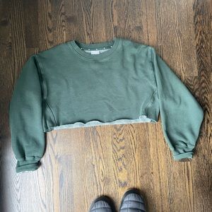 Cropped Forest Green Hoodie TNA in Small